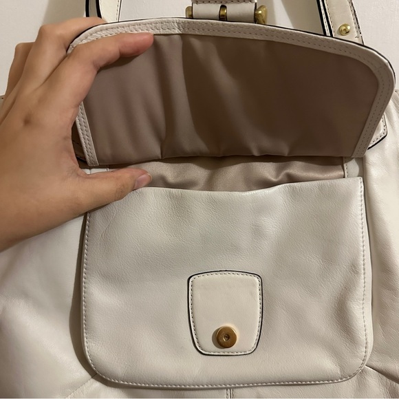 Coach Campbell Belle White Ivory Leather Shoulder Bag - Picture 13 of 14